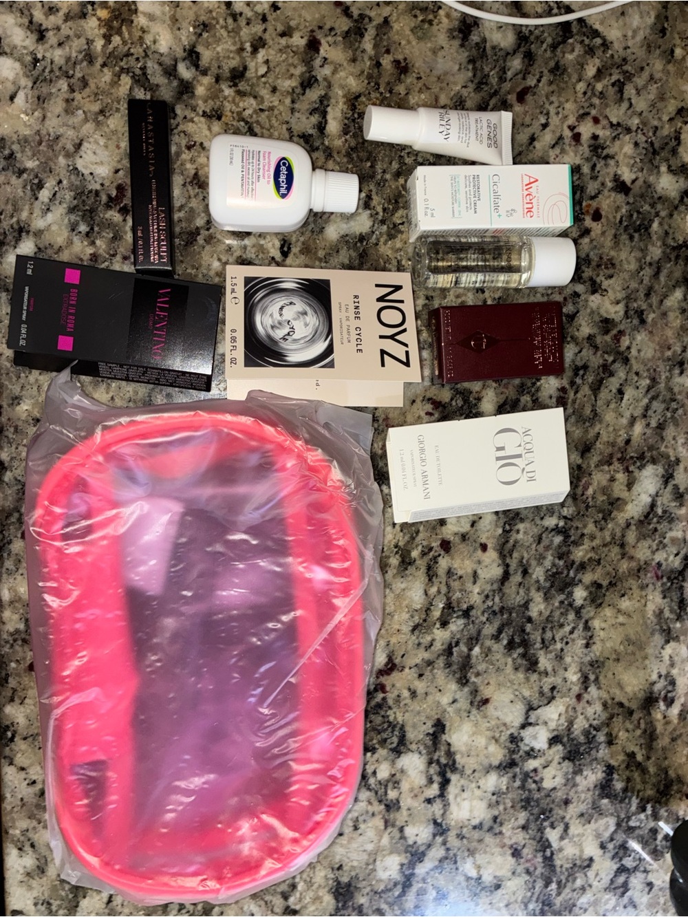 Pink Clear Travel Makeup pouch